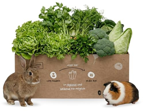 Frischfutter-Boxen für Heimtiere 3kg, Gemischte Box für Kaninchen, Meerschweinchen und andere Pflanzenfresser - hochwertige Nahrung, frisches Kleintierfutter, Versand Immer Montag & Dienstag