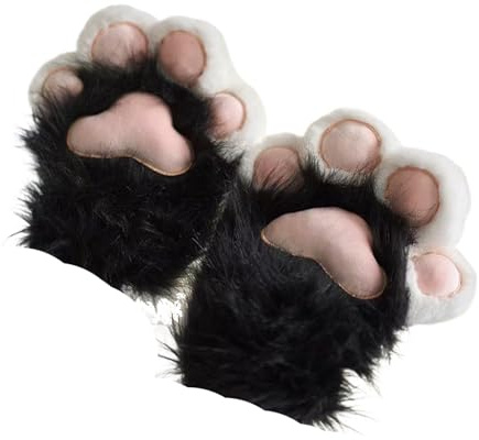 Paws,Paw Handskar | Tecknad plysch Cat Paw Handskar | Roliga lurviga handskar Tillbehör Kitten Paws Vante för vuxna Barn Pojkar Flickor, Vinter utomhus