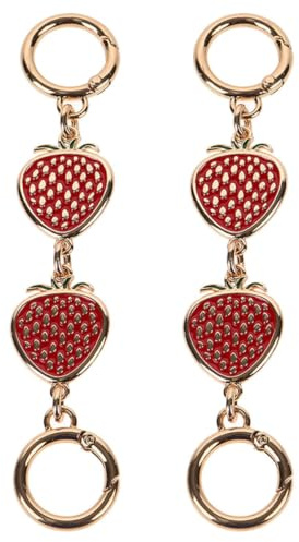 MAGICLULU Purse Chain Extenders and Strawberry Charms 2pcs with Clasps Zinc Alloy Bag Strap Chains Secure Fastening and Versatile Accessories for Handbags Suitable for Multiple