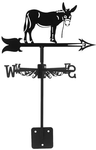 IWOWHERO Donkey Metal Weathervane Roof Mount Wind Vane for Garden and Barn, Easy to Install Decorative Outdoor Measuring Tool with Elegant Design and Charming Style
