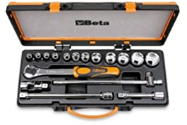 Beta 920A/C12X - 12 chiavi a bussola esagonali e 5 accessori in cassetta di lamiera