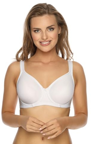 VIANIA! Dessous Minimizer Bügel-BH 14586 - Gemoldeter Damen-BH Mit Vorgeformten Cups & Breiten Trägern - Für Große Größen & Mit Optimalem Halt - Weiß, Schwarz, Silk