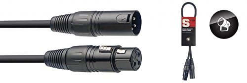 Stagg SDX0,5 0.5 m 1x3 pin Female XLR/1x 3 pin Male XLR DMX Cable - Black