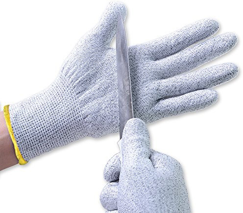 Aituo Küchenhandschuhe 1 Paar Schnittfest – hohes Schutzlevel, Lebensmittelqualität, gelb, Small-Yellow