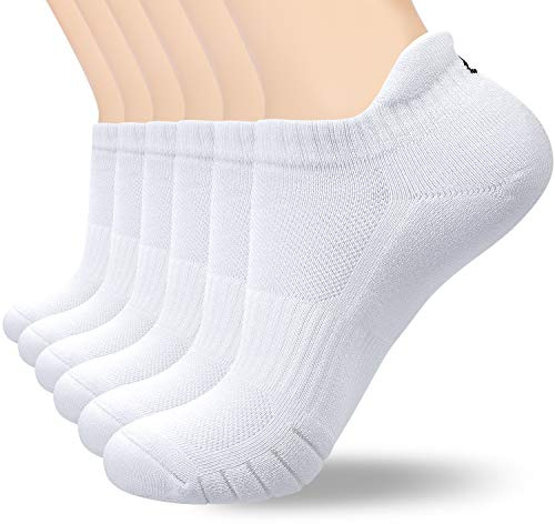 coskefy Sports Ankle Socks Thick Cushion Cotton Low Cut Running Athletic Socks for Men Women (6 Pairs)