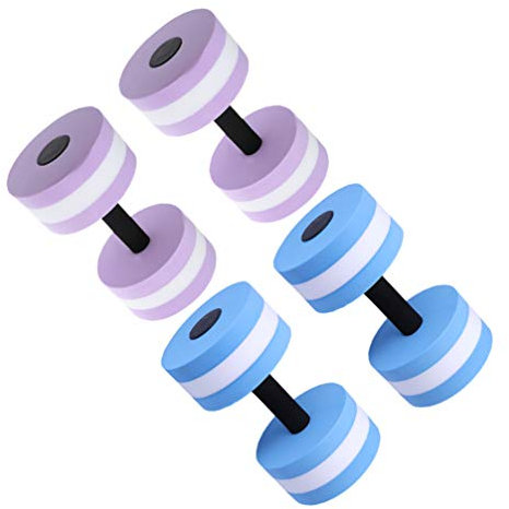 BESPORTBLE 4Pcs Wasserübung Hanteln Aqua Fitness Hanteln Übung Hand Bars Wasser Fitness Übungen Ausrüstung für Wassergymnastik (Lila + Blau)
