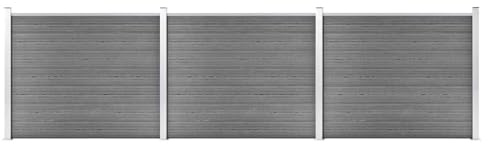 vidaXL Zaunelement Set WPC 526x146 cm Grau