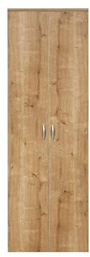 furni24 Kleiderschrank aus Holz, Garderobenschrank, Mehrzweckschrank, Schrank & Putzschrank, 2 Tür Mit Haken, Saphir Eiche, 60x34x180cm