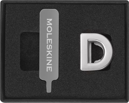 Moleskine-Anstecknadel für Notizbuch oder Agenda, Buchstabe D, Buchstaben-Anstecknadel, Personalisiere den Verschluss mit einem Gummiband, Personalisierte Geschenkideen, Silberfarbe