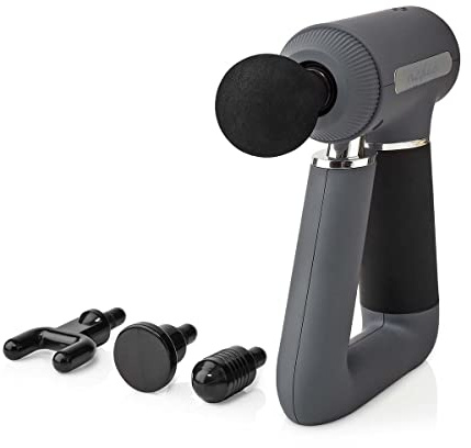 NEDIS Sport-Massagepistole 6 Massagemodi | Eingebauter Lithium Ion Akku | Wiederaufladbar | USB-Kabel | grå