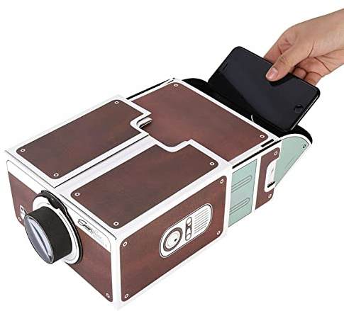 FOLOSAFENAR DIY Smartphone Projector, Mini DIY Home Portable Smart Mobile Phone Projector for Home Theater, Cinema Phone Screen Magnifier with 8x Image Magnification