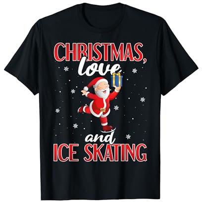 Ice Sakting Eiskunstlauf Outfit Weihnachten Liebe Eislaufen T-Shirt