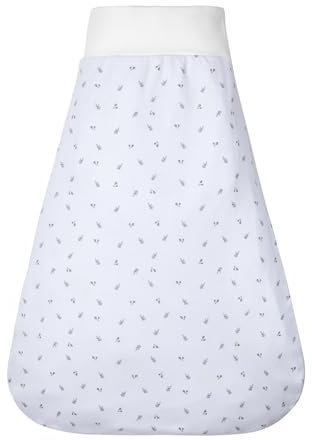Lictin Baby Schlupfsack 0.5 TOG Mit Elastischem Bund, Schlafsack Aus Baumwolle, Strampelsack Sommer 0-6 Monate, Sommerschlafsack Weiße Pflanze