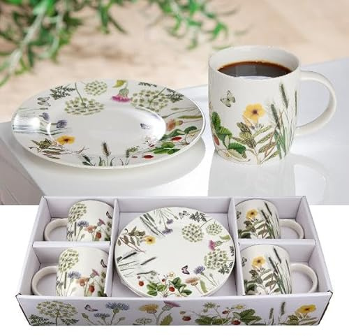 GILDE Vajilla de porcelana – Set Wild Flowers