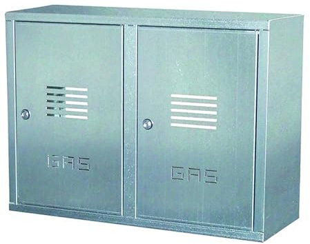 cassetta doppia contatore gas in lamiera zincata h50 l80 p24