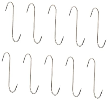 Parliky Ganchos Para Carne Forma De s 16,5 Cm Acero Inoxidable Gancho De Pared Acero Resistente Colgado Para Cocina Jamón Cerdo 10 Piezas
