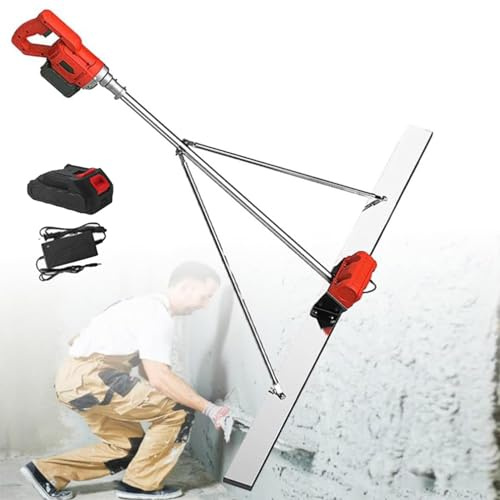 Truelle à chape en béton électrique, truelle à chape en mortier de ciment sans fil, outil de finition de béton polyvalent pour les chantiers de construction (1Xbattery 2M)
