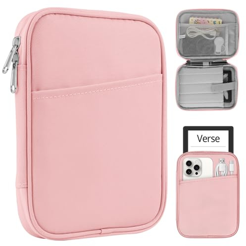 HoYiXi Housse Universel pour 7-8 Pouces for Fire HD 8/Fire HD 8 Plus Compatible iPad Mini (6th Gen) 8.3 2021, iPad Mini 5/4/3/2/1,Tab A8, 7-8 Android Tablet Sleeve Case -Rose