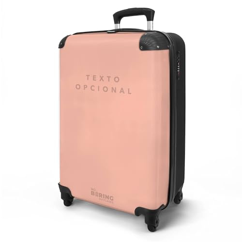 NoBoringSuitcases© Handgepäck Koffer Personalisiert | 55x40x20 cm - Reisekoffer mit Rollen, Leichtgewicht Hartschalenkoffer, Trolley Kabinengepäck Pastell in 6 Farben, Koffer für