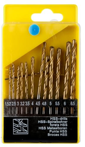 Lotsdonxia 13 Pcs Twist Drill Bit Set Metric Sizes 1.5mm-6.5mm High-Speed Cobalt Steel with Titanium Coating Durable Precision Tools for Metal Cutting and Woodworking