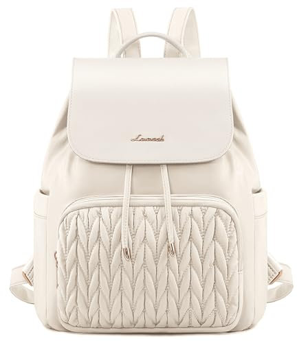 LOVEVOOK Rucksack Damen Klein, Elegant Cityrucksack Anti Diebstahl Tagesrucksack Schulrucksack Wasserdicht, Mini Casual Daypack Womens Backpack Modern für Schule Arbeit Reisen Wandern, Beige