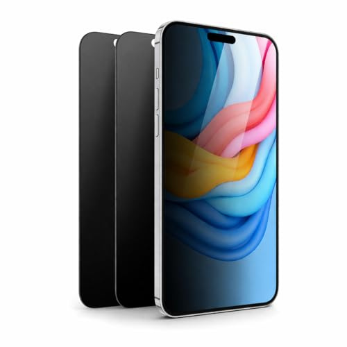 iTemizer Pellicola Privacy Lucida iPhone 13/13 Pro/14 – Vetro 9H Anti Spia, Massima Nitidezza HD, Effetto Glossy, 2 Pezzi