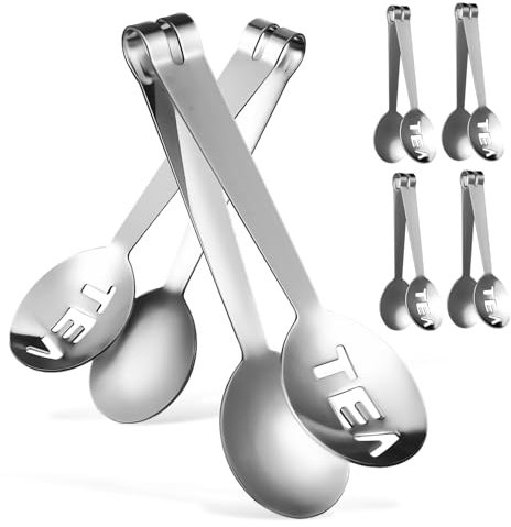 SOIMISS Pinze Per Spremi Bustine Di Tè in Acciaio 6 Pezzi, Clip Multifunzione Per Filtro e Servizio Tè, Accessori Cucina Compatti Per Uso Quotidiano e Feste