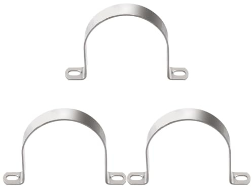 YYIGVMO 3 Pezzi Ø 76mm U-Fascette Stringitubo, Cinghia Rigida per Tubi in Acciaio Inox 304, Clip per Condotto con 2 Fori, per Tubi e Cavi