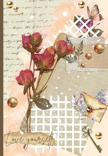Elegant Vintage Composition Notebook: Collage Ruled