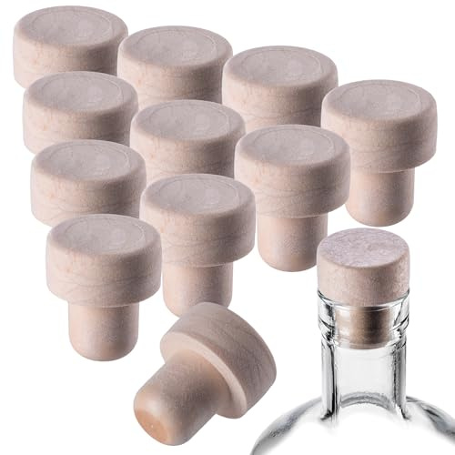 KADAX Set med 10 syntetiska korkar ⌀ 21,5 mm – flaskkorkar återanvändbara för vin-, likör- och juiceflaskor | lufttäta och lämpliga för pysselkork