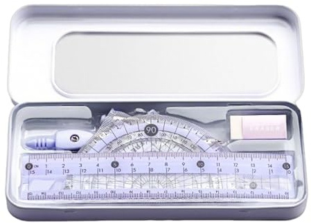Jeu de géométrie, compas, outils de dessin pour école, trousses de dessin avec boîte de rangement pour enfants, adolescents, filles, garçons, étude, classe, école, croquis, mesures