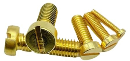 Brass Slotted Cheese Head Screws M2.5/M3/M4/M5/M6/M8/M10 (M3-0.5 x 6mm, 100pcs)
