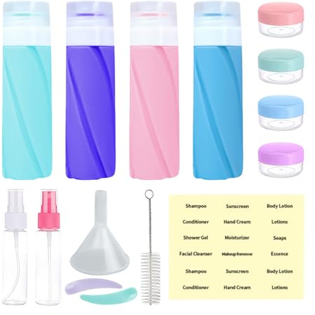 Beiykhera Reise Toiletterie Behälter - Reisegröße Shampoo Sprühflaschen,Auslaufsichere Leere Conditioner Behälter Set Für Reise Dusche Urlaub Road Trip Körperpflege & Gesichtscremes | Für Dusche