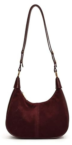 WANWEN Borsa Mezzaluna Piccola Pelle, Borsa Hobo Mezzaluna, Tracolla Regolabile, Perfetta per Tutti i Giorni, il Lavoro e i Viaggi