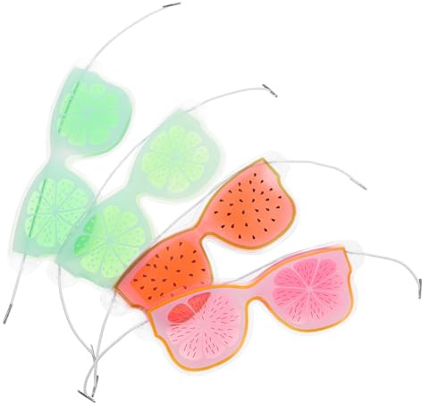 TOPPERFUN Masques Yeux en Gel Pvc 4 Pièces pour Garçon et Filles, Bandeaux Rafraîchissants pour Sommeil, Soulage Poches et Gonflements Yeux Couleur Aléatoire