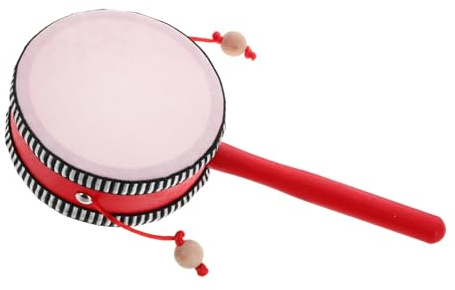 UPKOCH Tambour à Main en Bois Musical pour Bébé, Instrument de Percussion Orff Portatif, Petit Tambour Traditionnel Clochettes, Jouet Sensoriel pour Éveil et Motricité Fine Bébé, Adapté