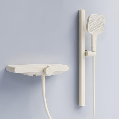 XJTNLB Griferia Ducha Pared Leche Blanca Grifo Bañera con Barra de Ducha Pared Grifos Duchas de Baño Modernos