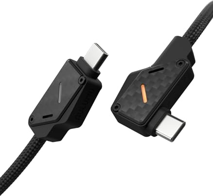 Aulumu M07 240W Cavo USB-C a USB-C 1,2M in Fibra di Carbonio Cavo USB Type-C Ricarica Rapida USB 3.1 Gen2 10Gbps Video 4K 60Hz Cavo per iPhone 17/16/15 Pro Max, MacBook Pro, NVMe SSD, Galaxy S25 Ultra
