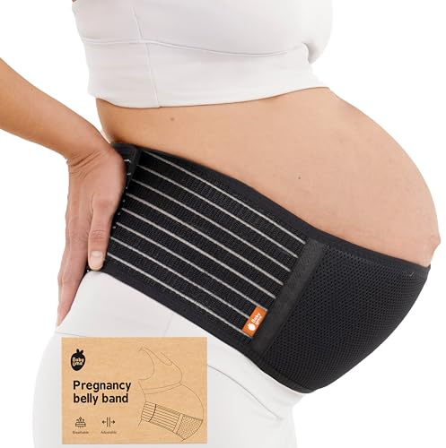 Baby Uma graviditetsmagband – andningsbara och lätta magband för gravida kvinnor, graviditetsmagband med kardborrfäste på sidan och justerbar kompression från 99 till 170 cm (2XL)