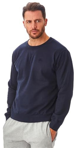 Iron Mountain IMSWT205 Men's Reclaimed Yarn Anti Pil Top Jumper Pullover Sweater Crew Neck Soft Fleece Sweatshirt, Navy, XXL