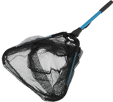 BESPORTBLE Telescopic Extendable Fishing Landing Net with Foldable Triangular Aluminium Alloy Frame, Lightweight Handheld Fishnet for Fishing on Boats in Lakes