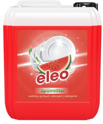 5L Geschirrspülmittel Konzentrat Handgeschirrspülmittel | belebender Duft & exzellente Fettlösekraft für sauberes Geschirr (eleo Spülmittel Wassermelone)