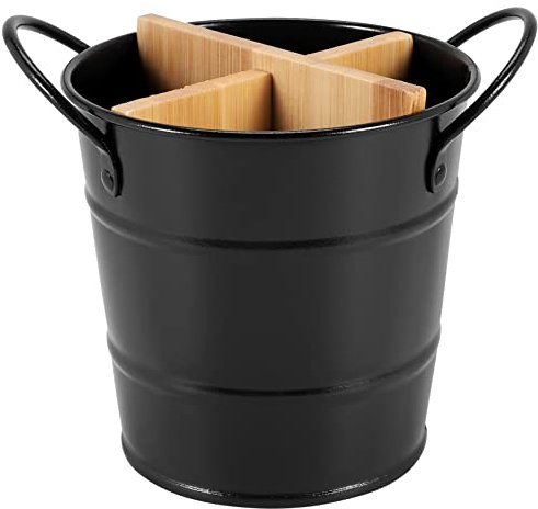 FutureHight KüChen Besteck Organizer Messer StäNder Aufbewahrung Halter Separater StäBchen KüChen Utensilien Kochen Werkzeug Eimer Schwarz