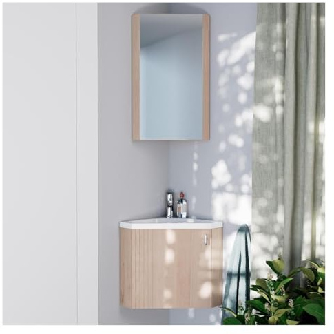 MOB-IN Set di mobili per lavapani angolari con decorazione in rovere Koda + armadio a specchio