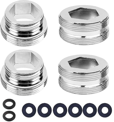 DEFIYEAR Faucet Adapter Kit - Tap Faucet Adapter, 4PCS M16 to M22, M22 to M22 Male Thread Tap Aerator Connector with Gasket, Universal Faucet Adaptor for Kitchen Bathroom Sink Garden Hose Water Filter