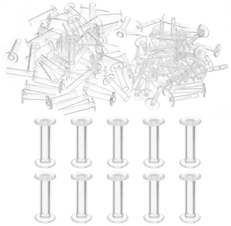 PATIKIL M5x20mm Perno Di Plastica, 50 Set Perni Chicago Di Plastica Bulloni Rivetti Posteriore Fermaglio A Pressione Per Album Fotografici E Scrapbook In Pelle, Trasparente