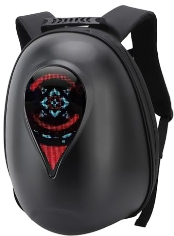 Yosoo Health Gear Motorrad -Rucksack, LED -Bildschirm -Rucksack, USB -betriebene Leuchtende Hardschale Große Kapazität App Programmierbarer Vollfarbbildschirm