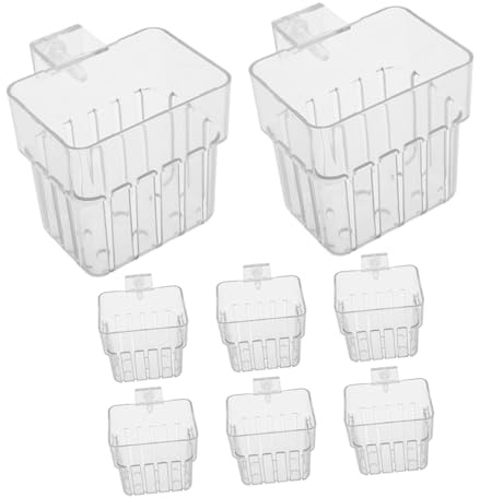 ORFOFE 8pcs Hanging Aquarium Planter Basket with Hook Transparent Hydroponic Plant Holder for Fish Tank Wall Mount Versatile Aquatic Plant Cultivation and Decorative Display