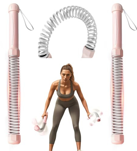 2 PCS Corde Ondulatoire Battle Rope, Corde de combat sans corde, avec poignée antidérapante pour musculation, développement musculaire, maison, gym, l'extérieur (Rose)