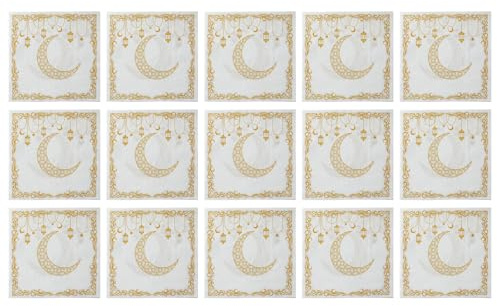 Serviettes carrées décoratives en papier Motif feuilles d'or pour décoration de table et célébrations